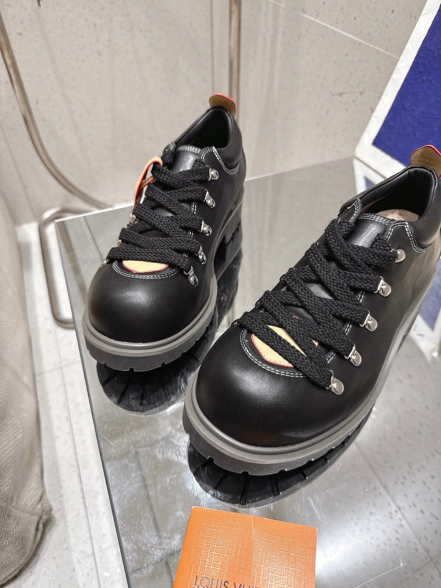 LV Pharrell and Nigo Hiking Shoes Black Sheepskin 383741