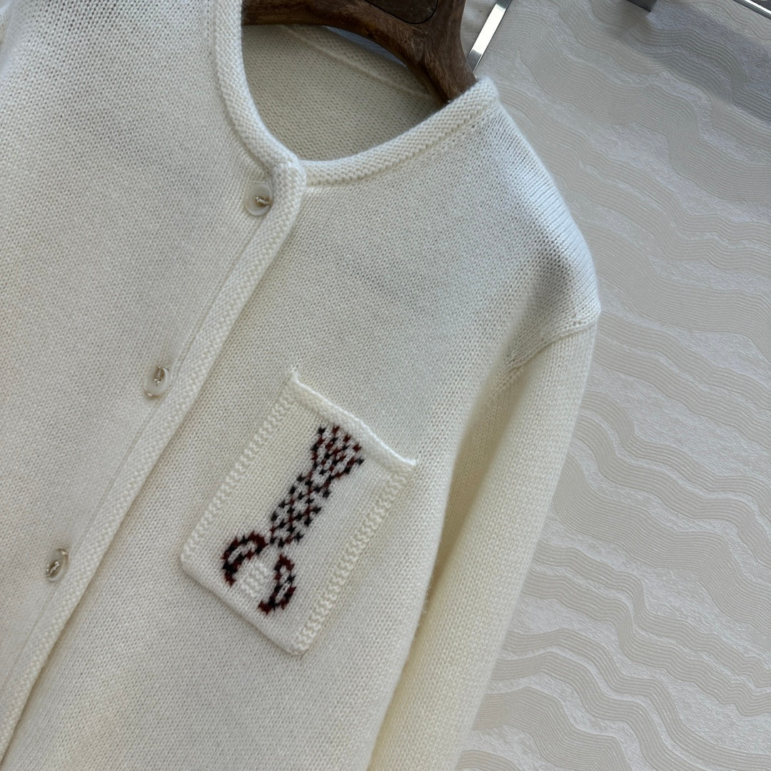 LP 25 Cardigan White Cashmere 291831
