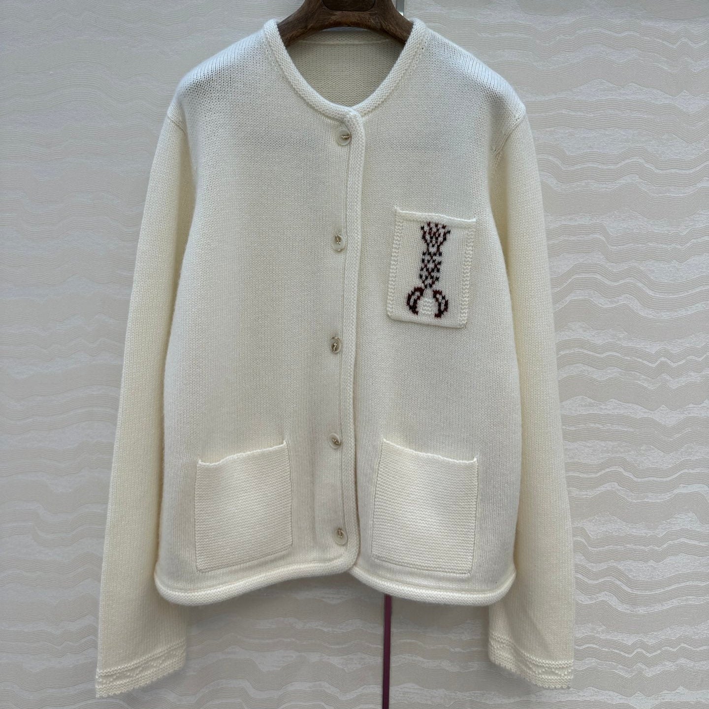 LP 25 Cardigan White Cashmere 291831