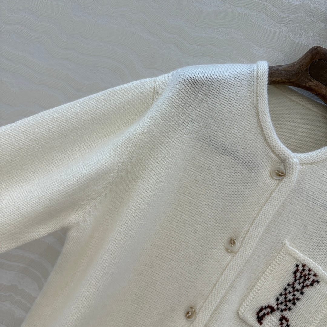 LP 25 Cardigan White Cashmere 291831