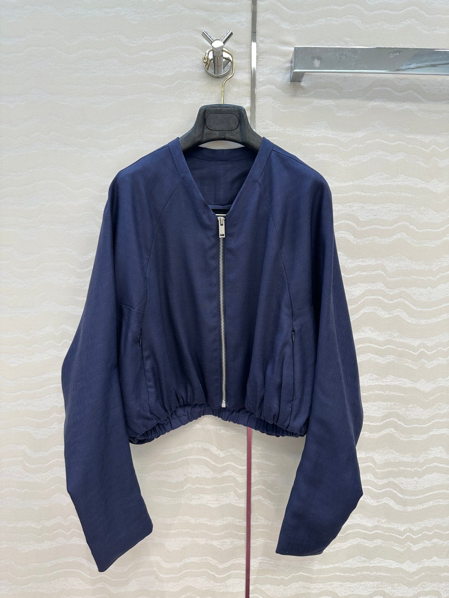 LP 25 V-neck Jacket Blue Tencel Linen 295398
