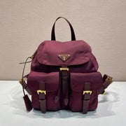 PRA backpack 28 burgundy nylon fabric gold hardware