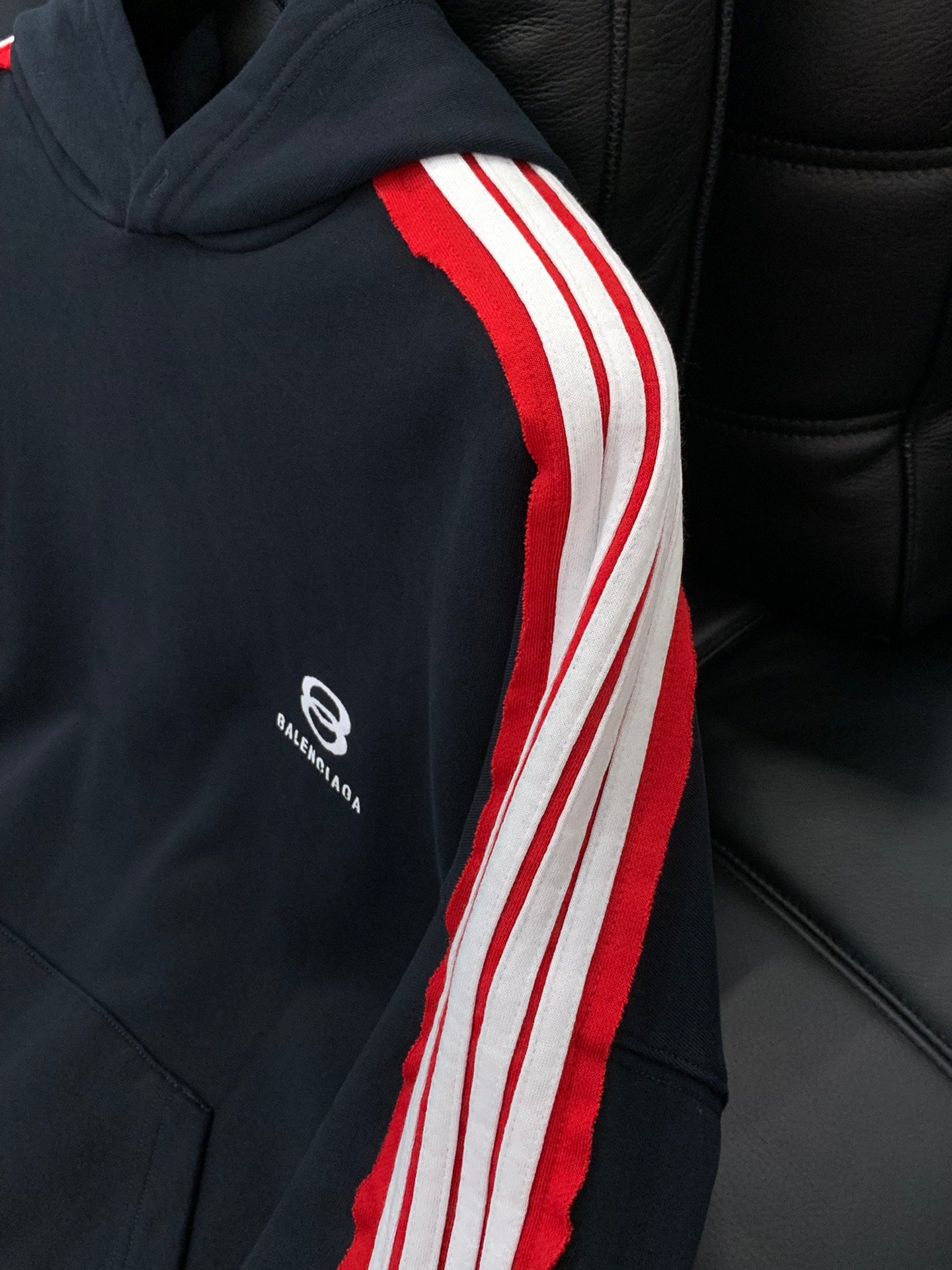 Balenciaga 25 Hoodie Navy Mix Red Cotton 0048