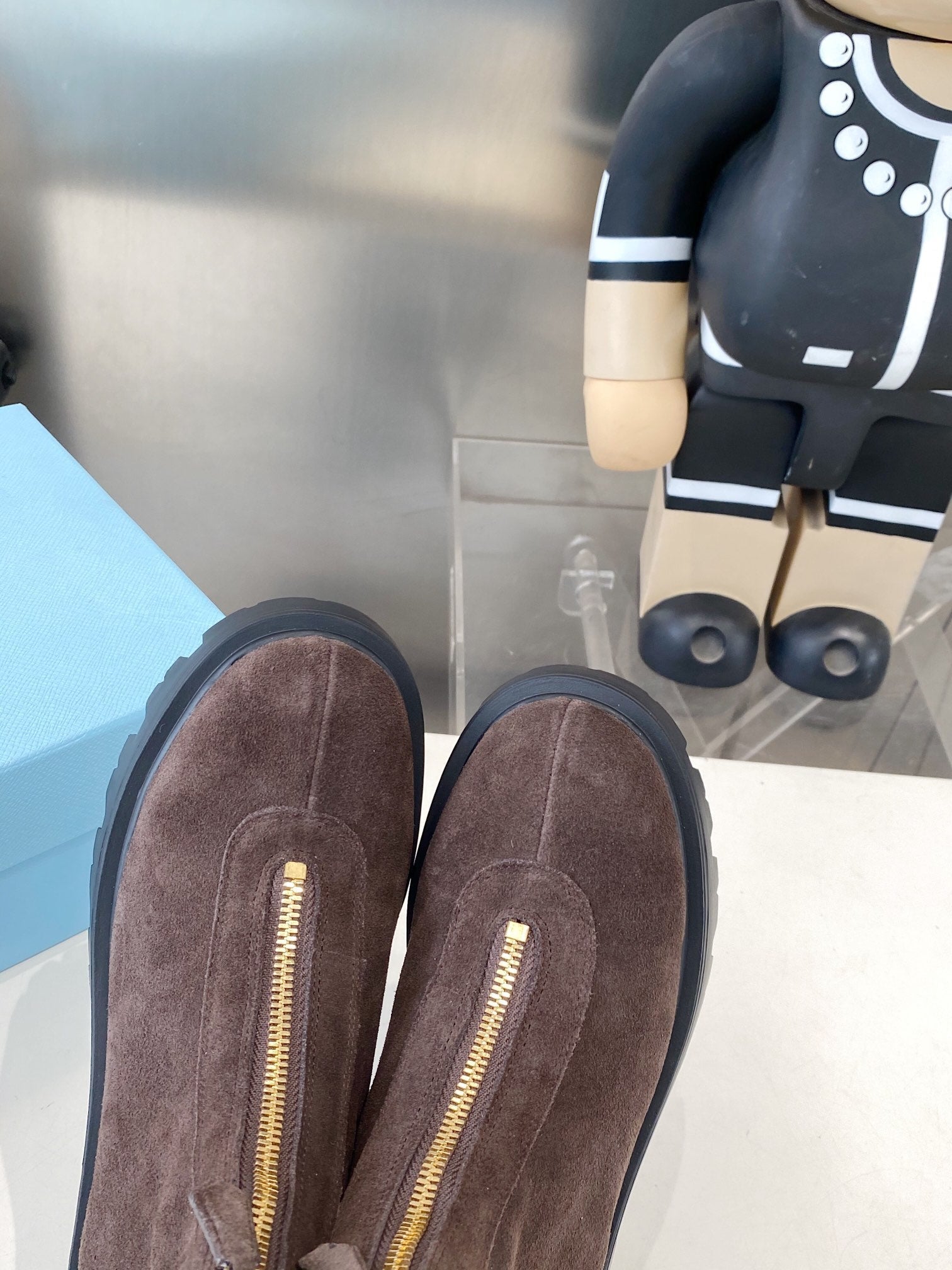 PRA classic slip-on boots dark chocolate suede 479021