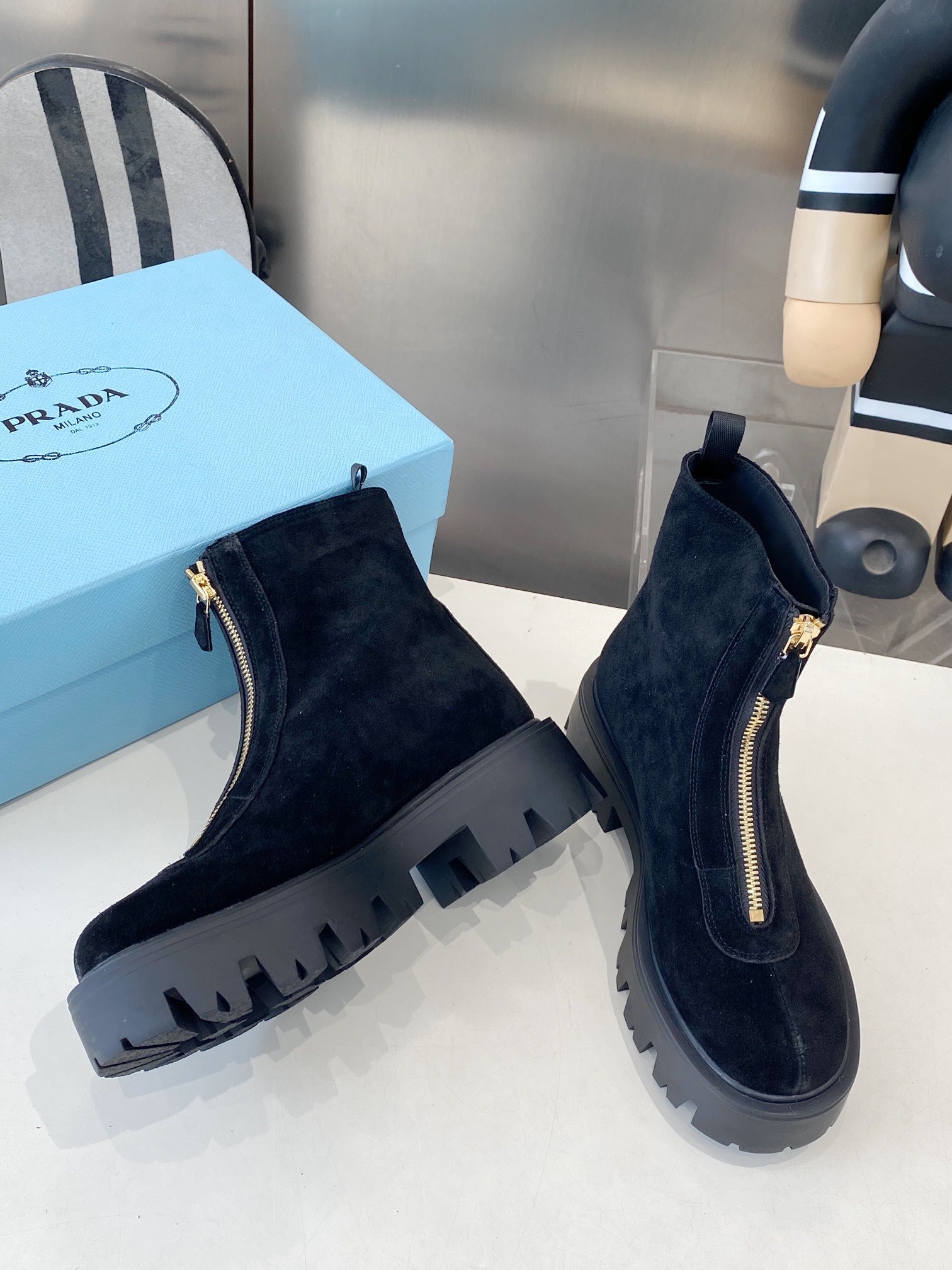 PRA classic slip-on boots black suede 479023