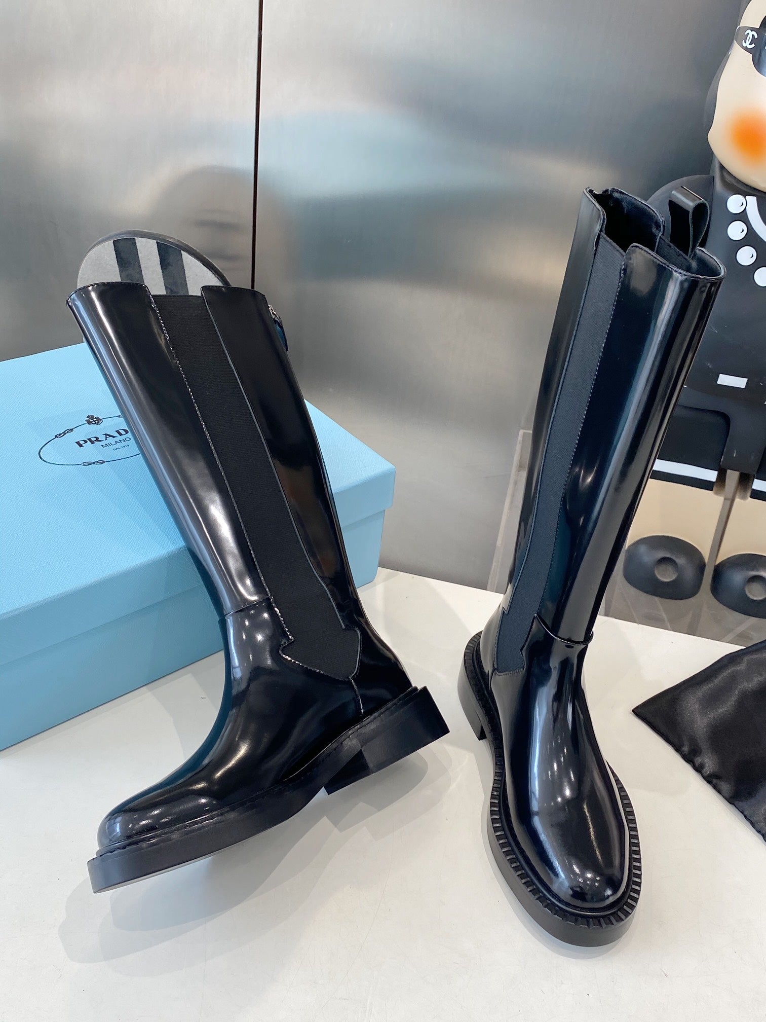 PRA high boots black patent leather 479031