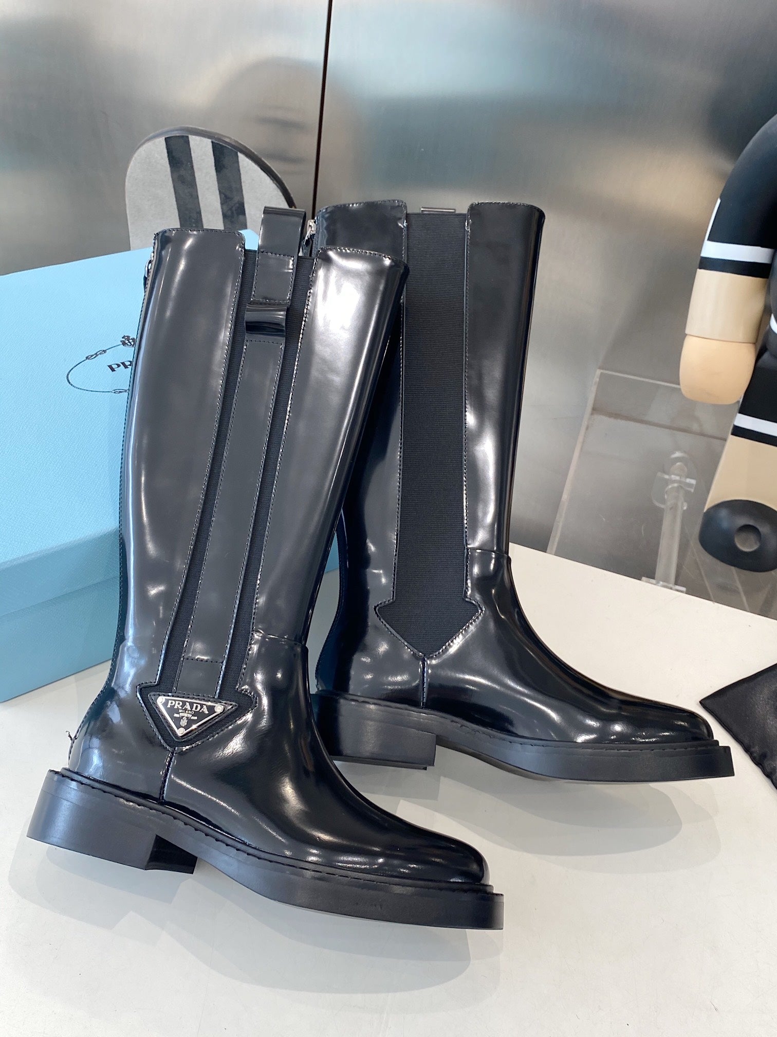 PRA high boots black patent leather 479031