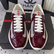 Pra 2025 Sneaker Burgundy Gray Patent Leather Mesh 554585