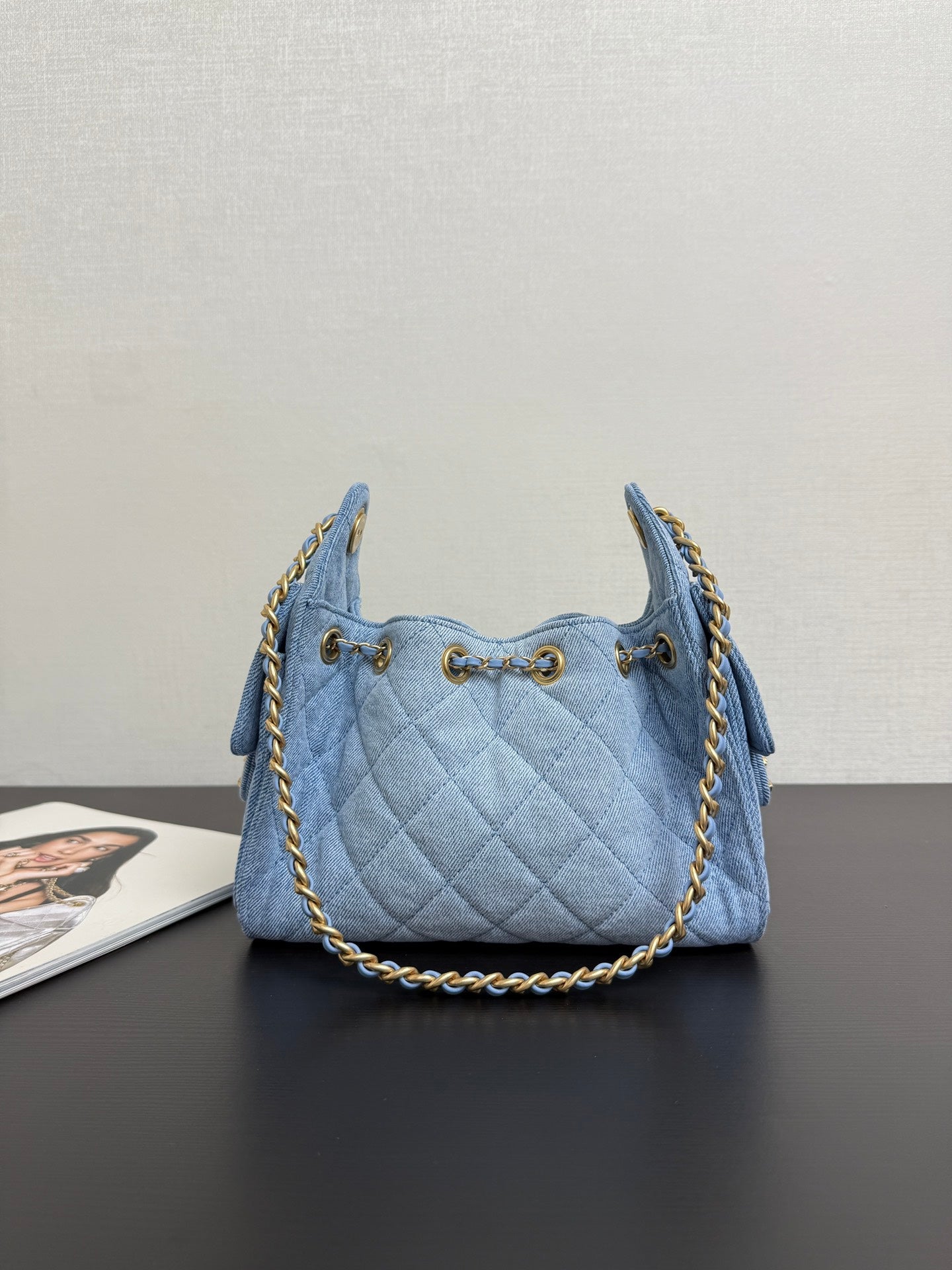 Chanel 25 Hobo Bag 22cm Blue Denim