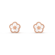 LUCKY PINK GOLD WHITE MOP EARRINGS