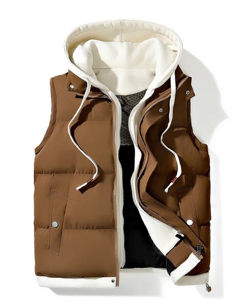 VELORA - Soft Shell Hooded Puffer Gilet #NEO12277