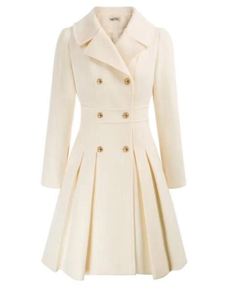 CARIS - PLEATED WOOL COAT #VEV40100