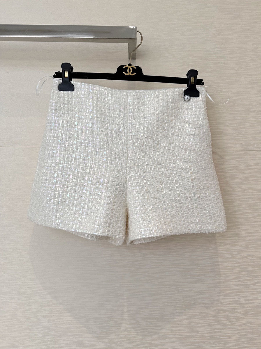 Chanel 2026 Short White Tweed