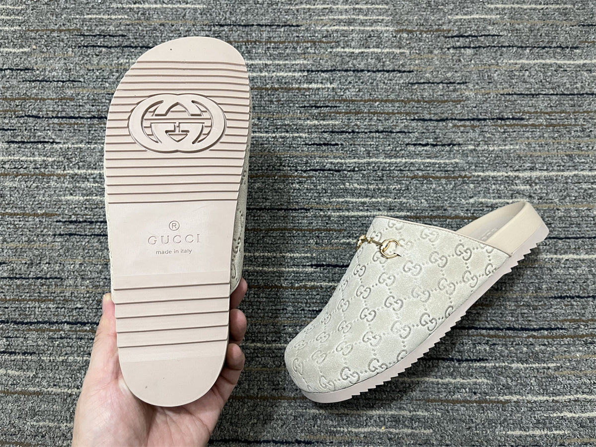 Horsebit Mule Beige Suede