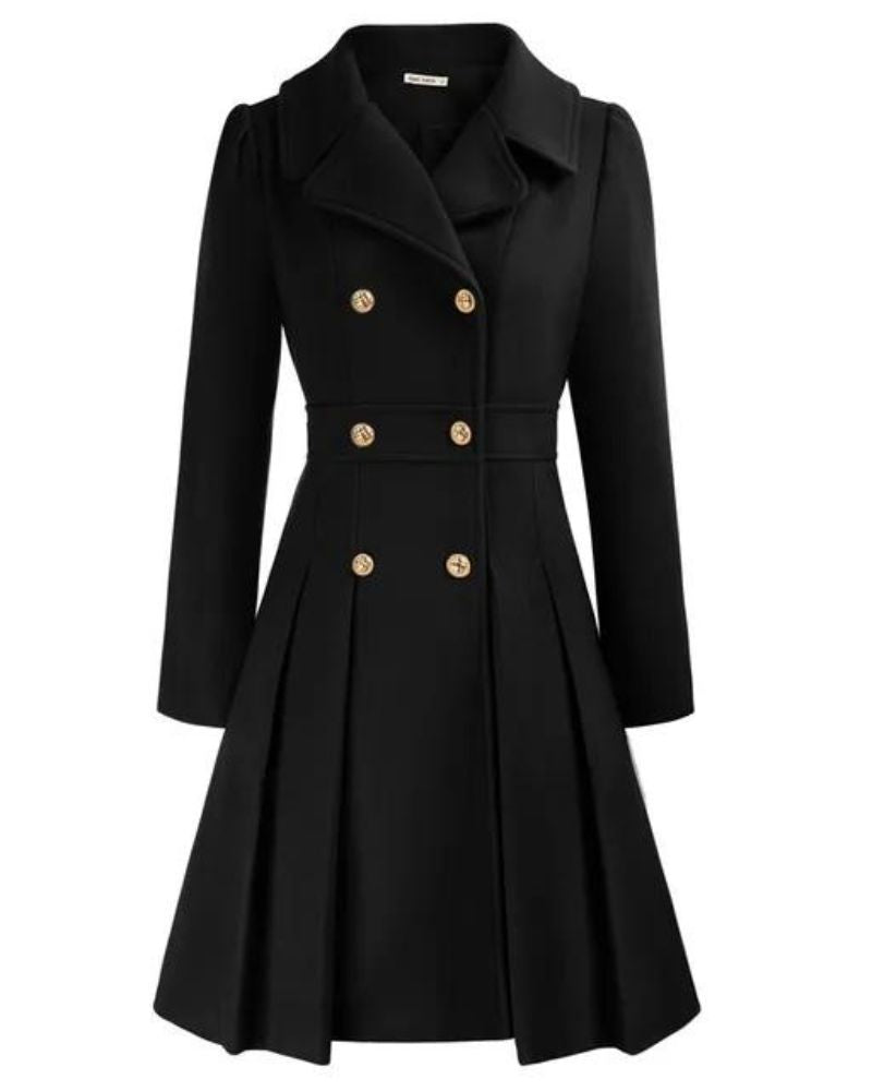 CARIS - PLEATED WOOL COAT #VEV40100