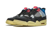 Nike Air Jordan 4 Retro Black Yellow Blue Mesh Suede