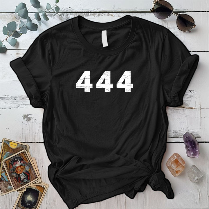 444 Angel Numbers T Shirt Black Mockup