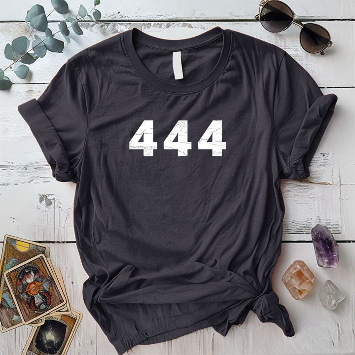 444 Angel Numbers T Shirt Dark Heather Grey Mockup