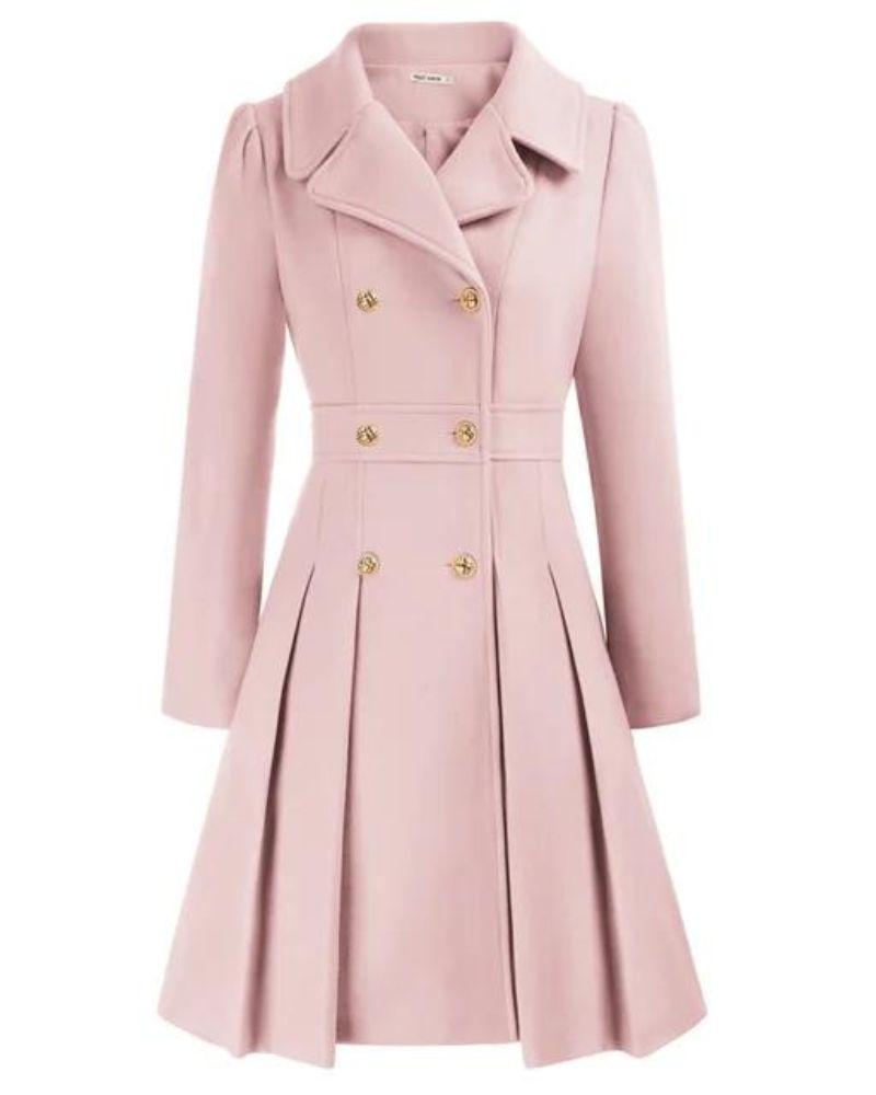 CARIS - PLEATED WOOL COAT #VEV40100