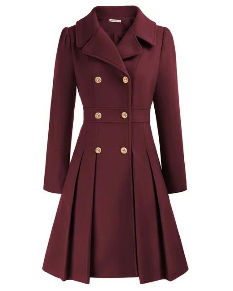 CARIS - PLEATED WOOL COAT #VEV40100