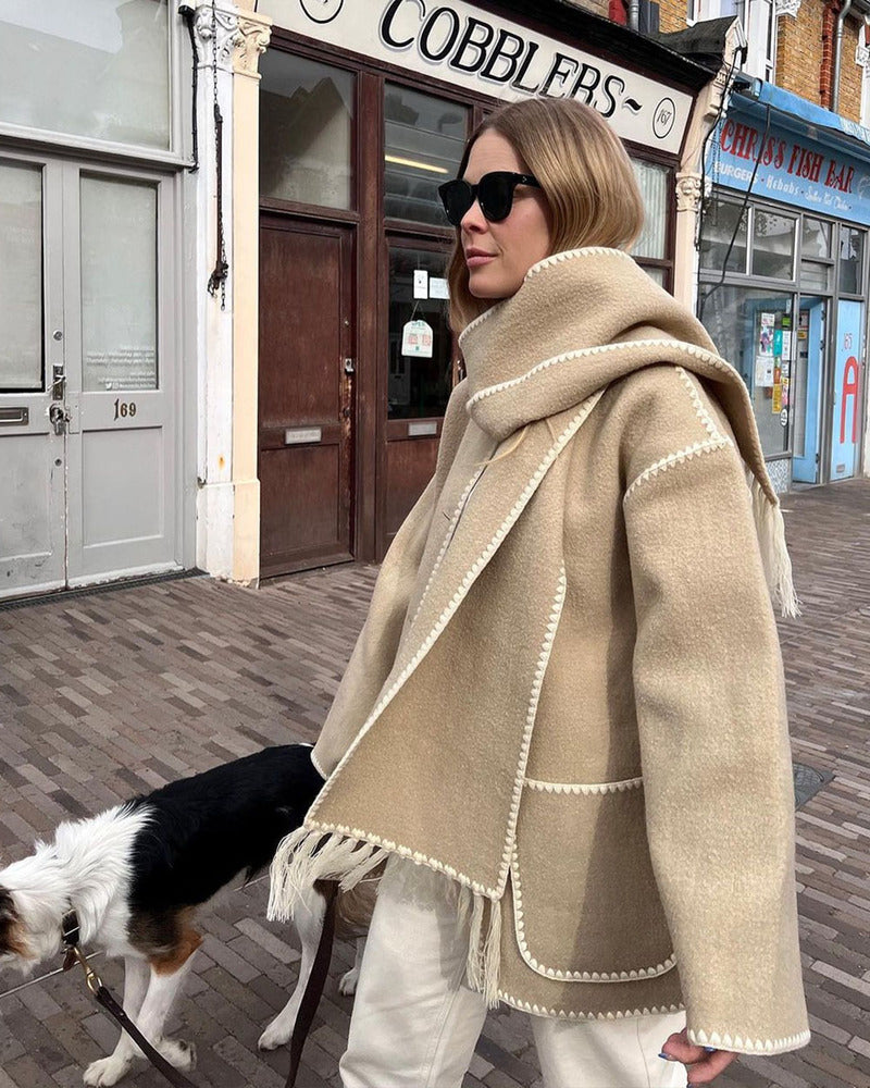 SUMA - Hepburn Style Woolen Cape Coat #ELE4634