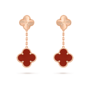 CLOVER EARRINGS GOLD AND CARNELIAN