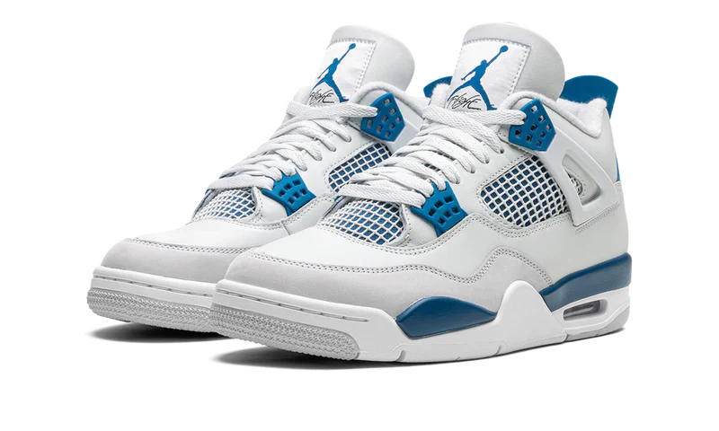 Nike Jordan 4 Retro Military Blue White Suede Leather