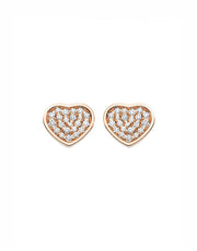 HAPPY HEART EARRINGS PINK GOLD DIAMOND