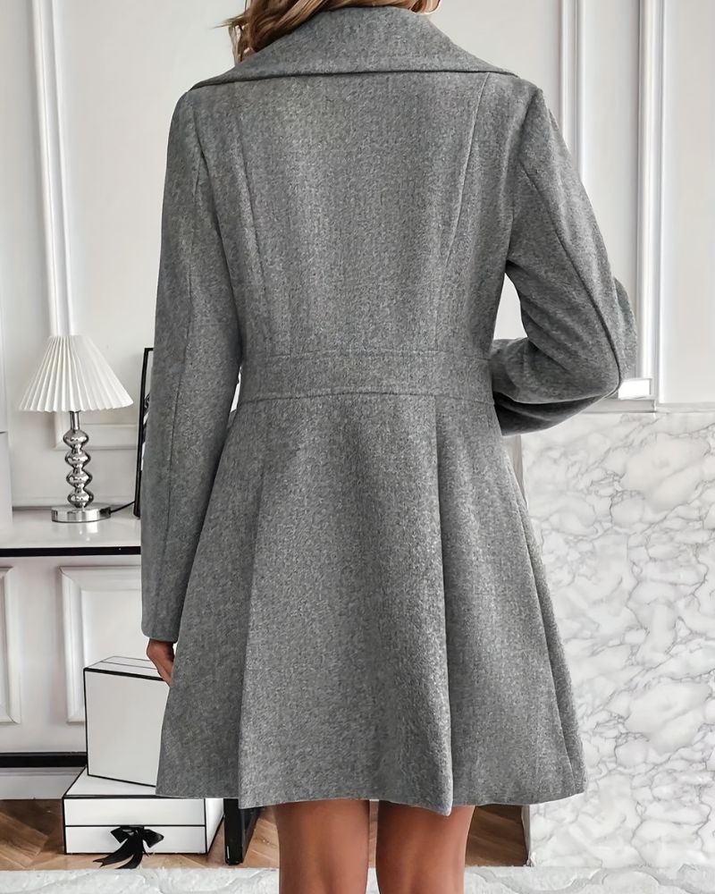 CARIS - PLEATED WOOL COAT #VEV40100