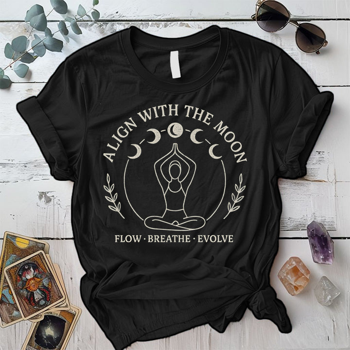 Align With The Moon T-Shirt Mockup Black