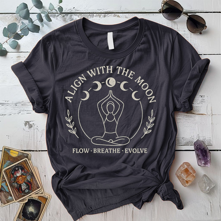 Align With The Moon T-Shirt Mockup Dark Heather Grey