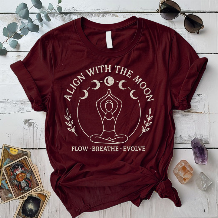 Align With The Moon T-Shirt Mockup Maroon