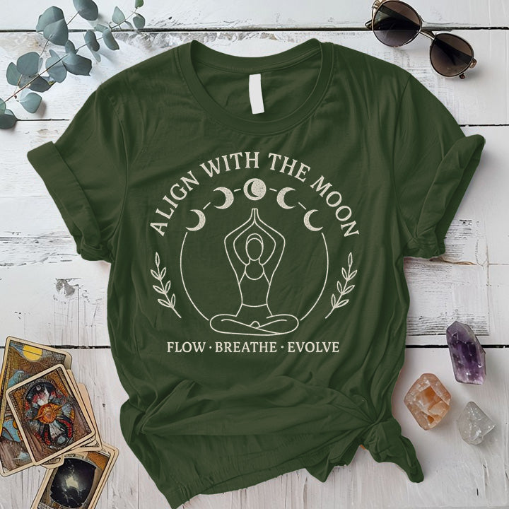 Align With The Moon T-Shirt Mockup Military Green