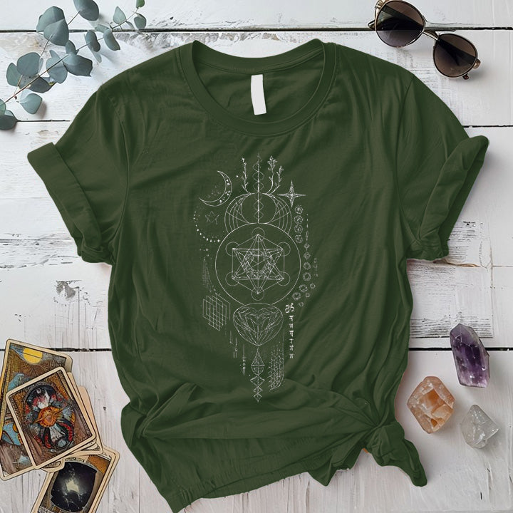 Atlas Map T-Shirt Mockup Military Green