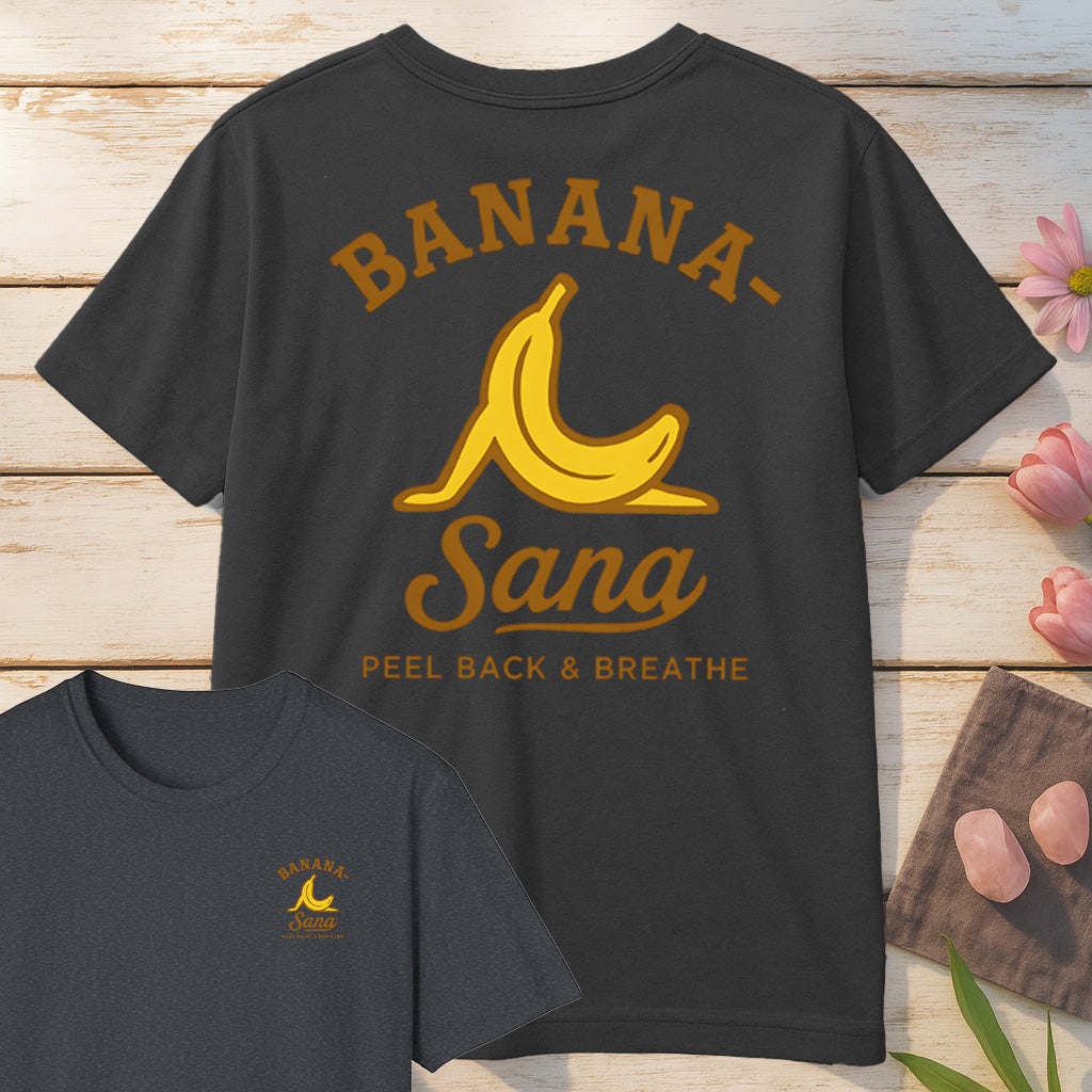 Banana Sana T-Shirt Mockup dark-heather-grey