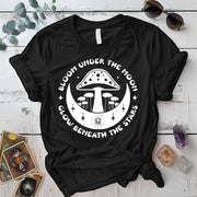 Bloom Under The Moon T-Shirt Mockup Black