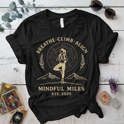 Breathe Climb Align T-Shirt Mockup Black