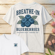 Breathe In Blueberries T-Shirt Mockup light-blue