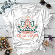 Breathe In Yoga Vibes T-Shirt Mockup White