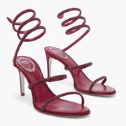 Rene Caovilla Cleo Sandals Burgundy Red 80mm Leather
