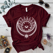 Celestial Alchemy T-Shirt Mockup Maroon