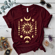 Celestial Wisdom T-Shirt Mockup Maroon