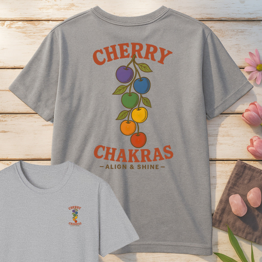 Cherry Chakras T-Shirt Mockup sport-grey