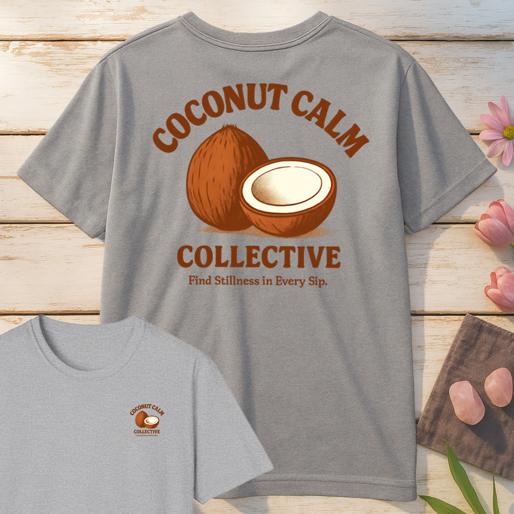 Coconut Calm Collective T-Shirt Mockup sport-grey