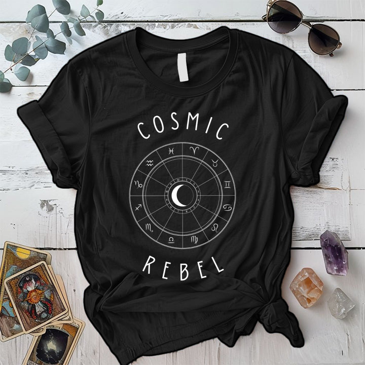 Cosmic Rebel T-Shirt Mockup Black