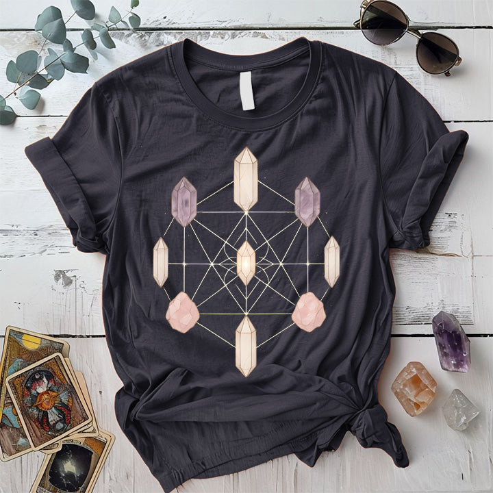 Crystal Symmetry T-Shirt Mockup Dark Heather Grey