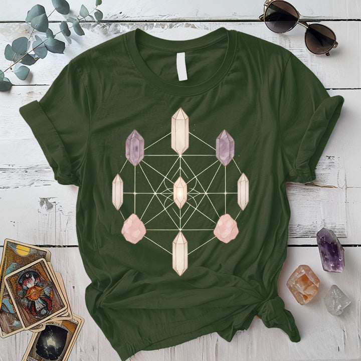 Crystal Symmetry T-Shirt Mockup Black