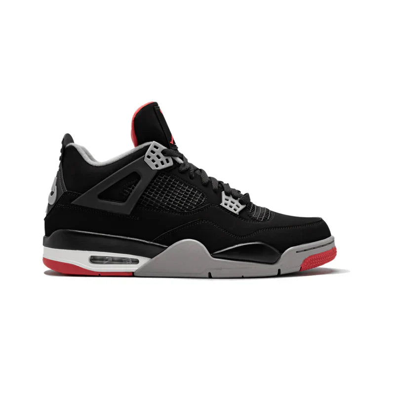 Nike Air Jordan 4 Black Gray Red Suede TPU