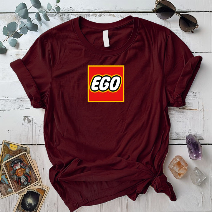 Ego T-Shirt Mockup Maroon