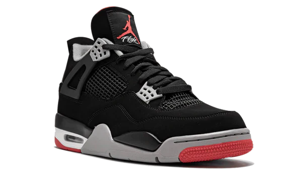 Nike Air Jordan 4 Black Gray Red Suede TPU
